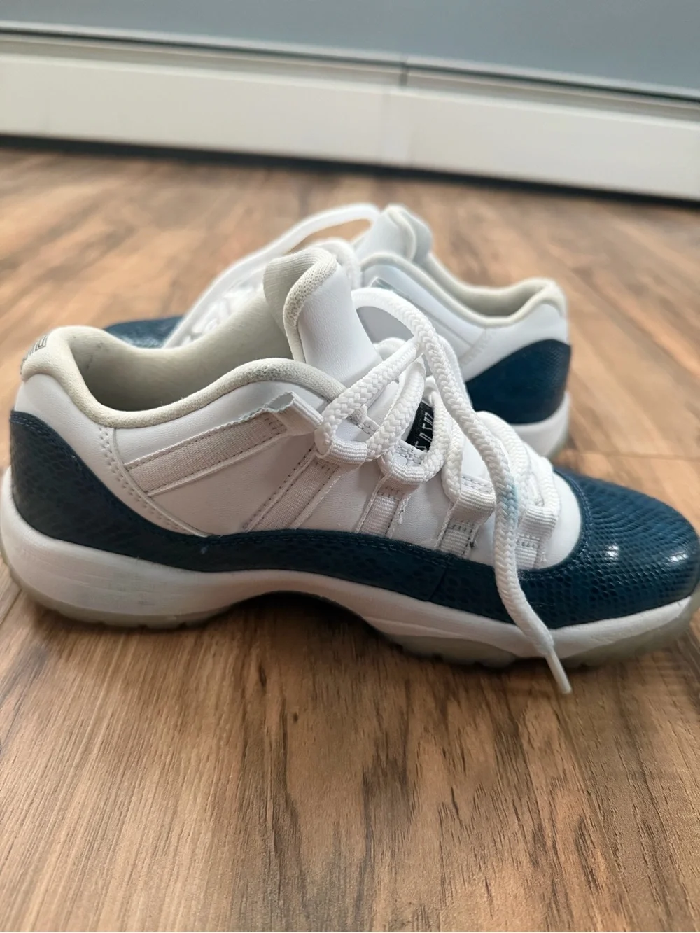 Jordan Kids White and Teal Snake-Print Sneakers